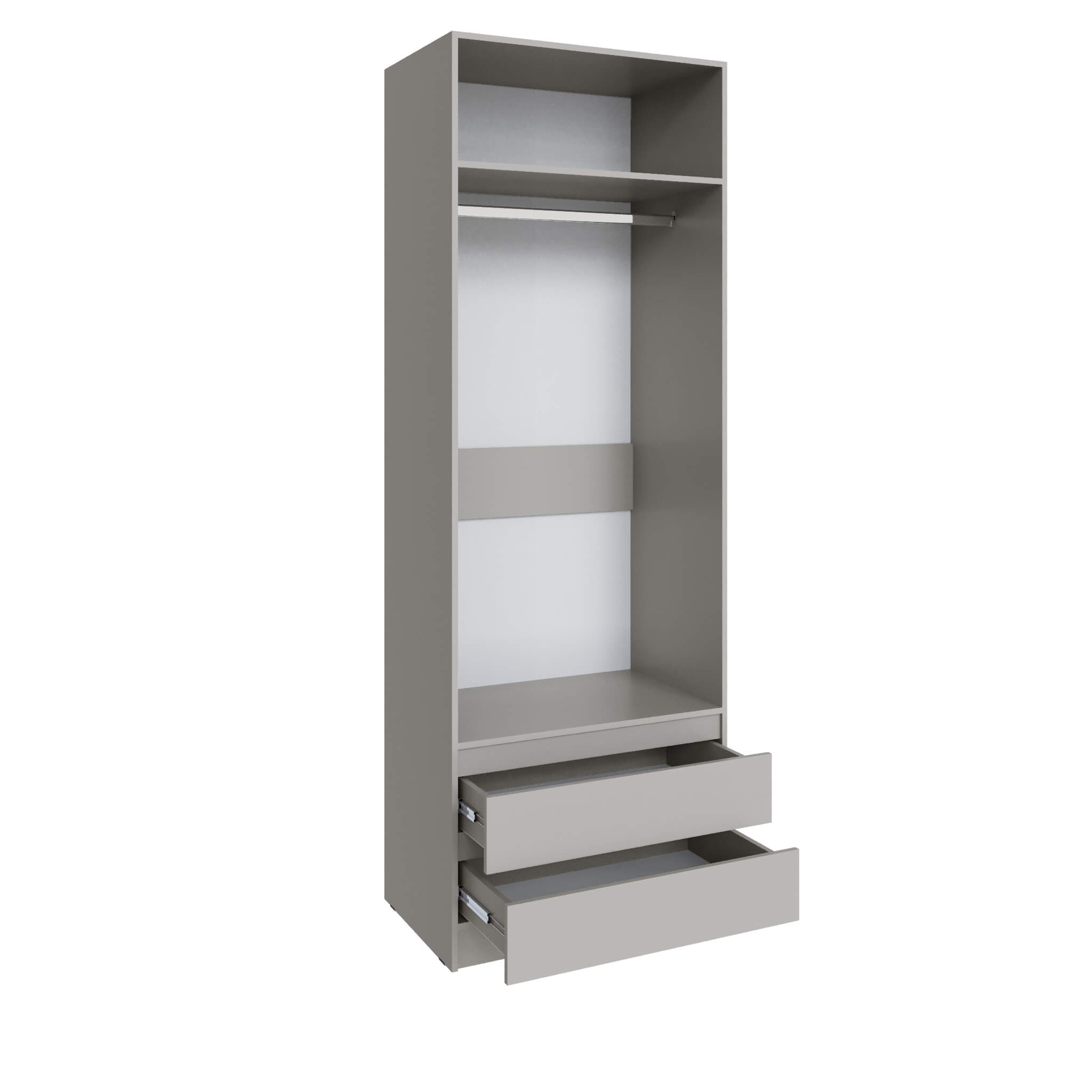 Шкаф Мадрид (0,8) с 2 ящ. без ручек с зеркалом кашемир