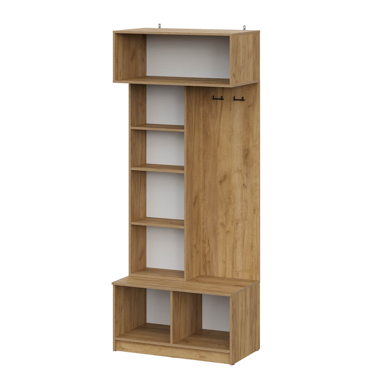 МС "Авиньон" Вешалка с зеркалом Дуб Крафт Золотой/Графит серый