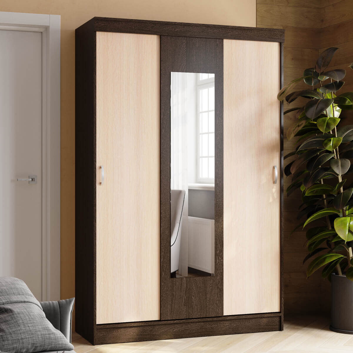 Шкаф-купе Бася венге/дуб молочный