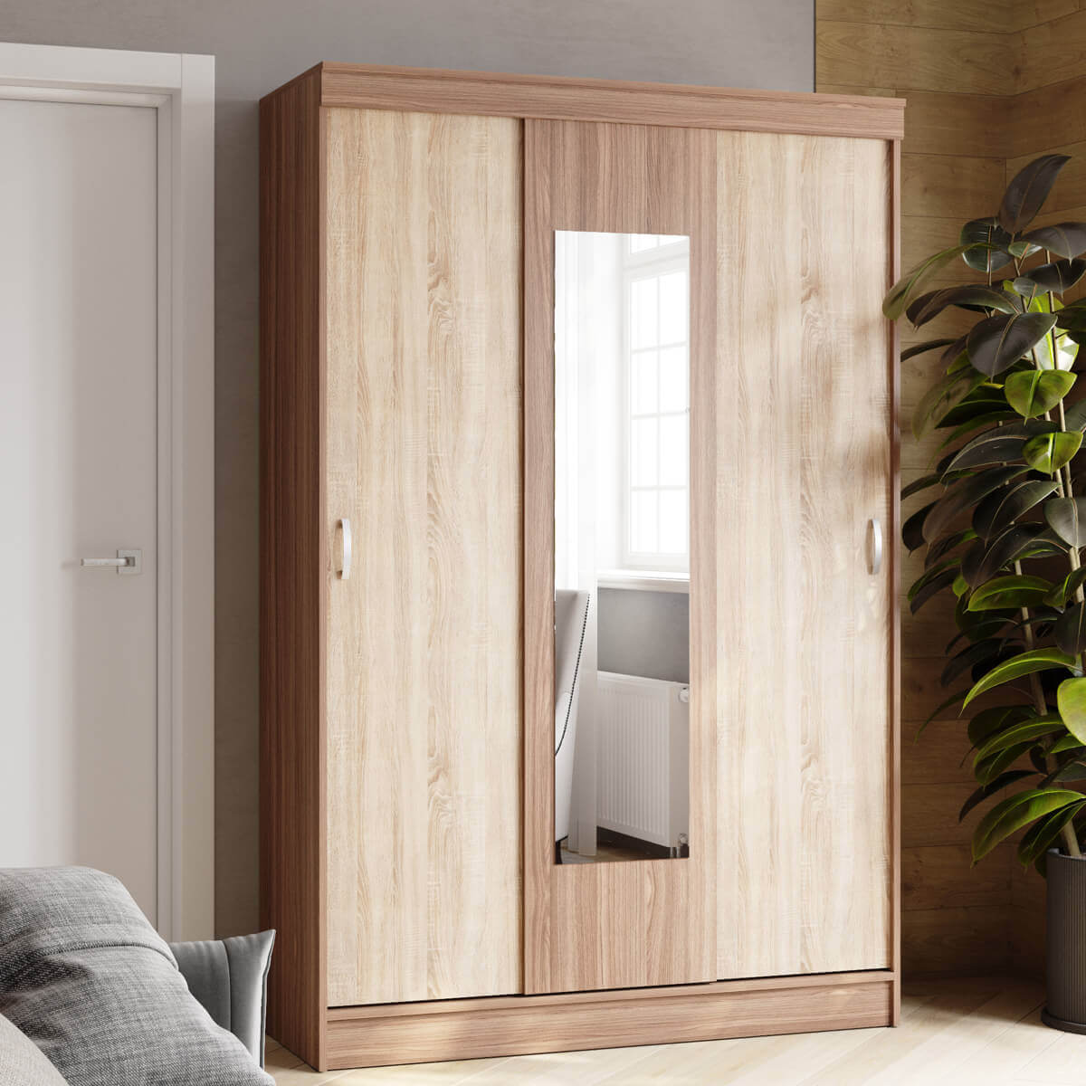 Шкаф-купе Бася ясень шимо/дуб сонома