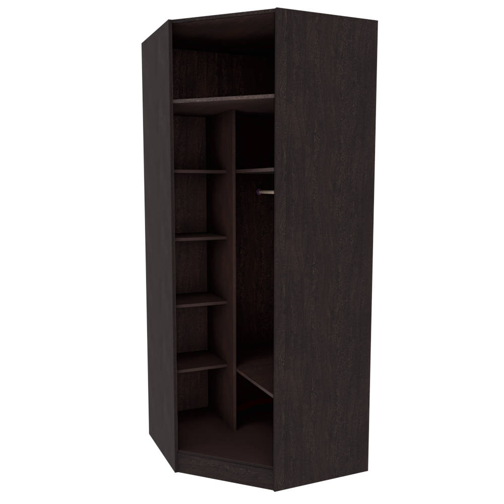 Спальня Эрика шкаф угловой с зеркалом венге/дуб молочный