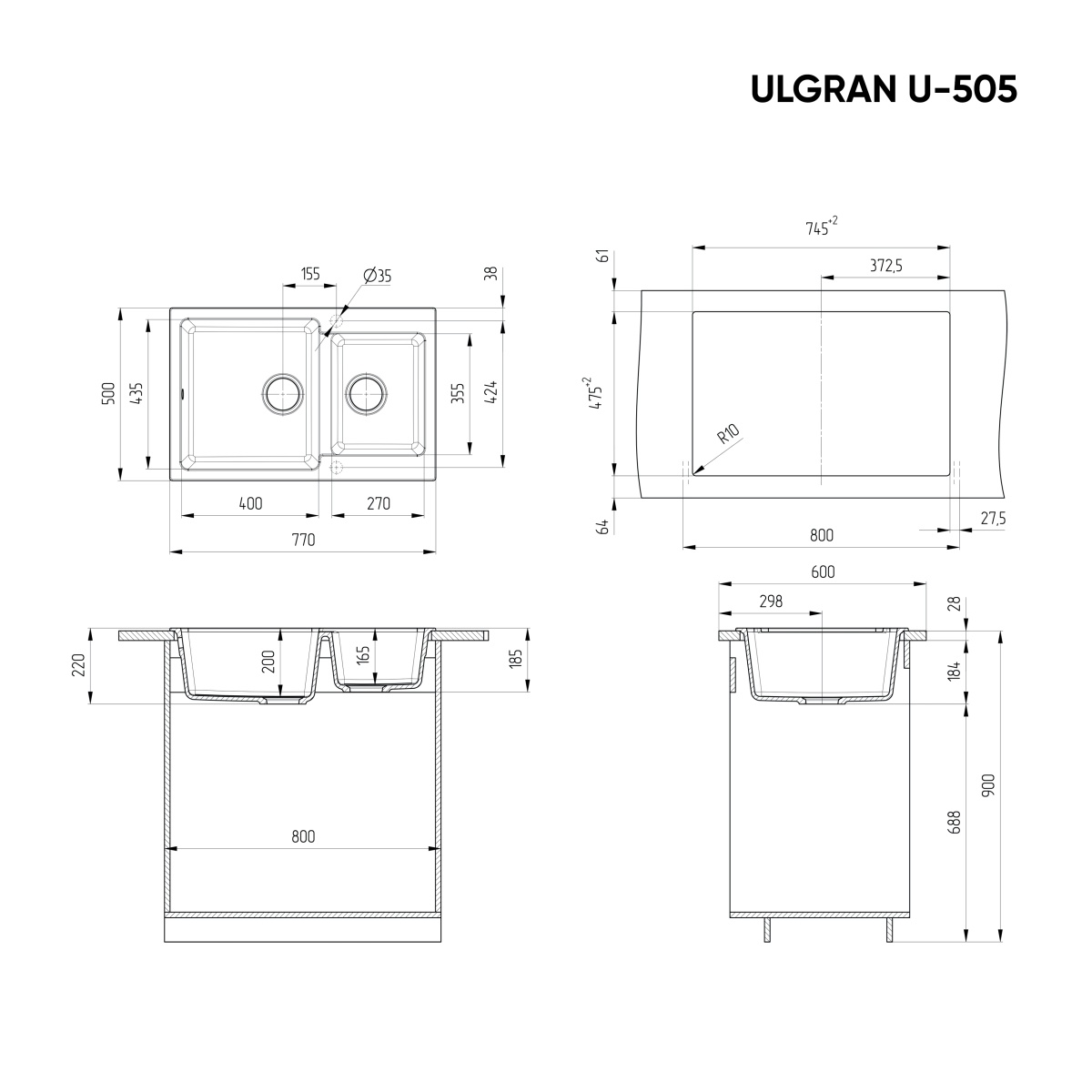 Мойка Ulgran U-505