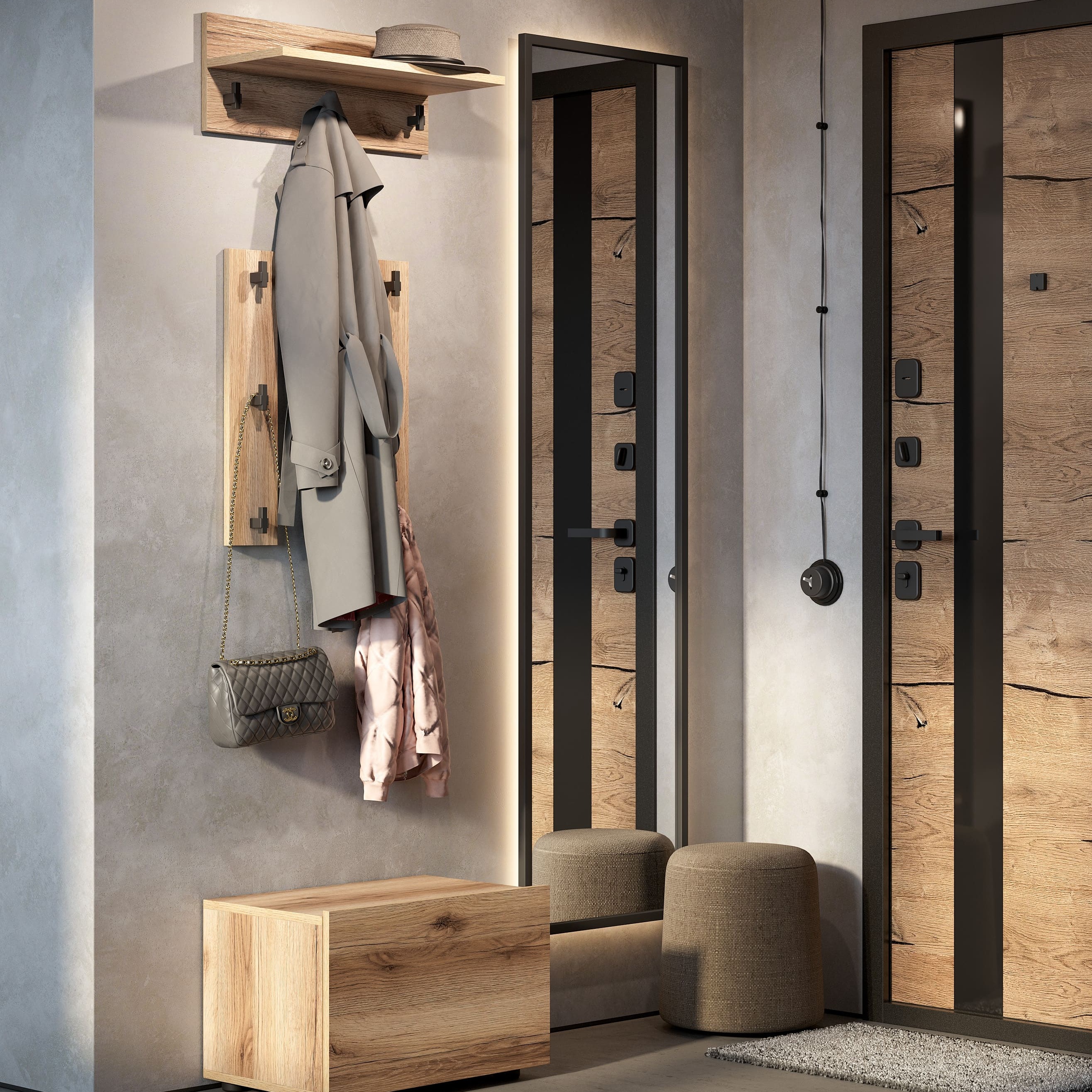 Вешалка "ОТТО" Дуб Делано комплект 2 шт. (вш1)