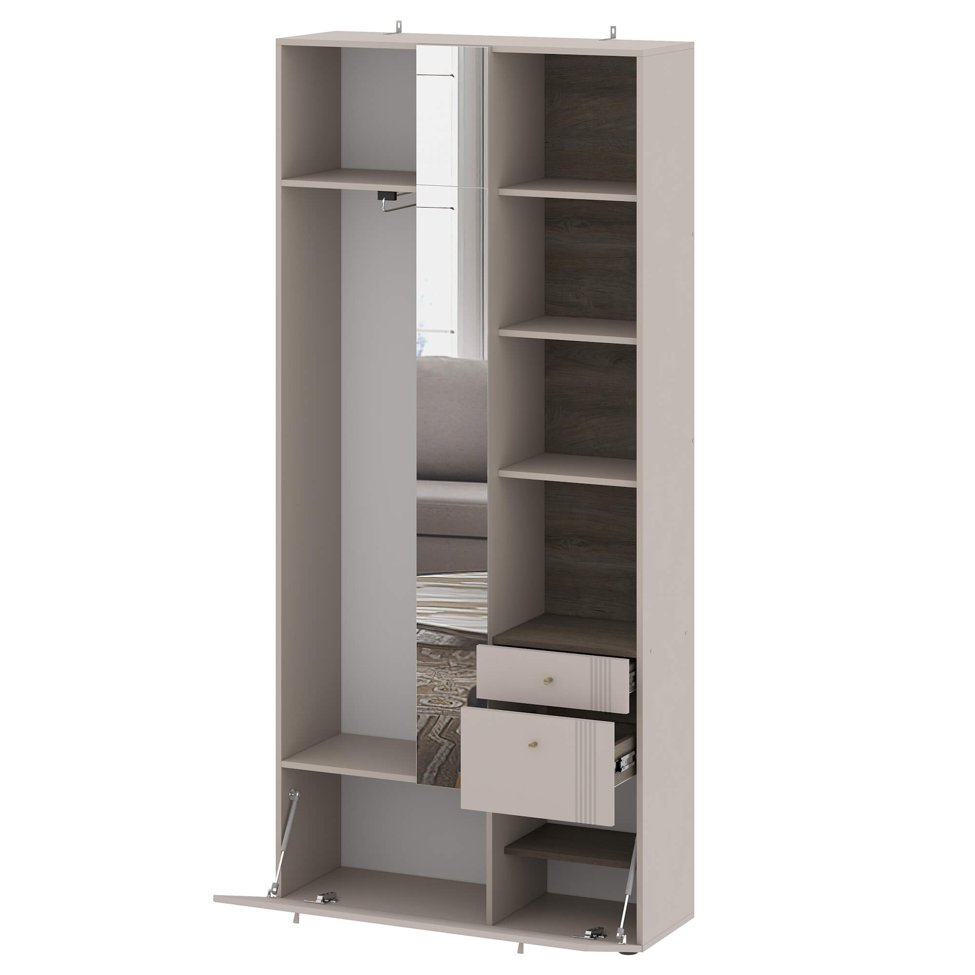 МС "Одетта" Вешалка с зеркалом (ВШ1)