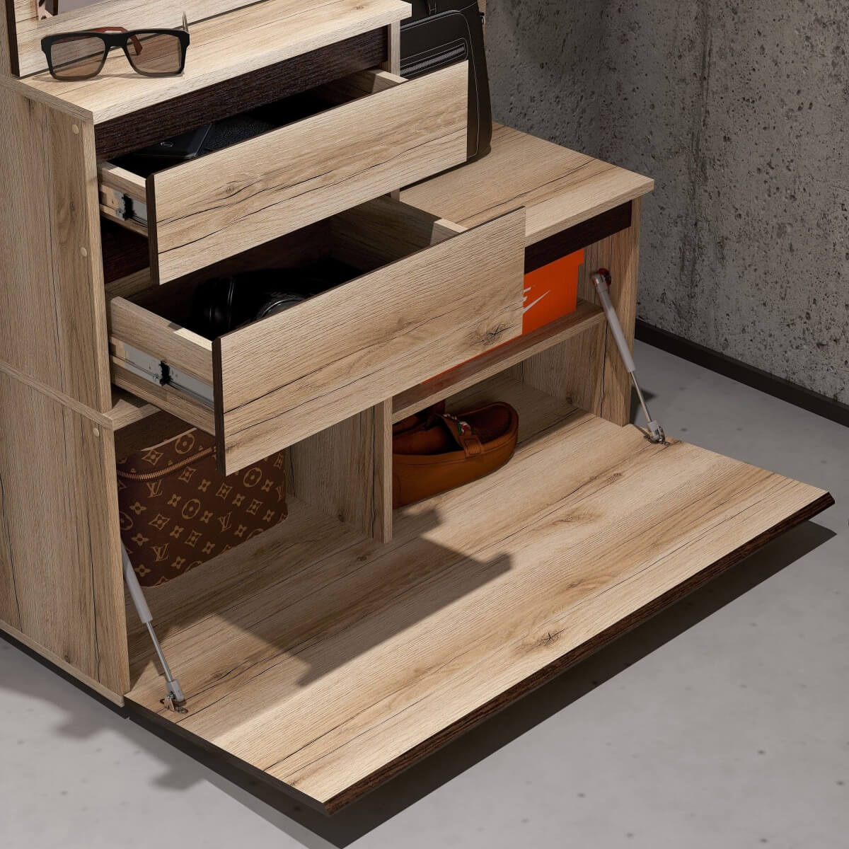 МС "Берген" Вешалка с зеркалом серия 3