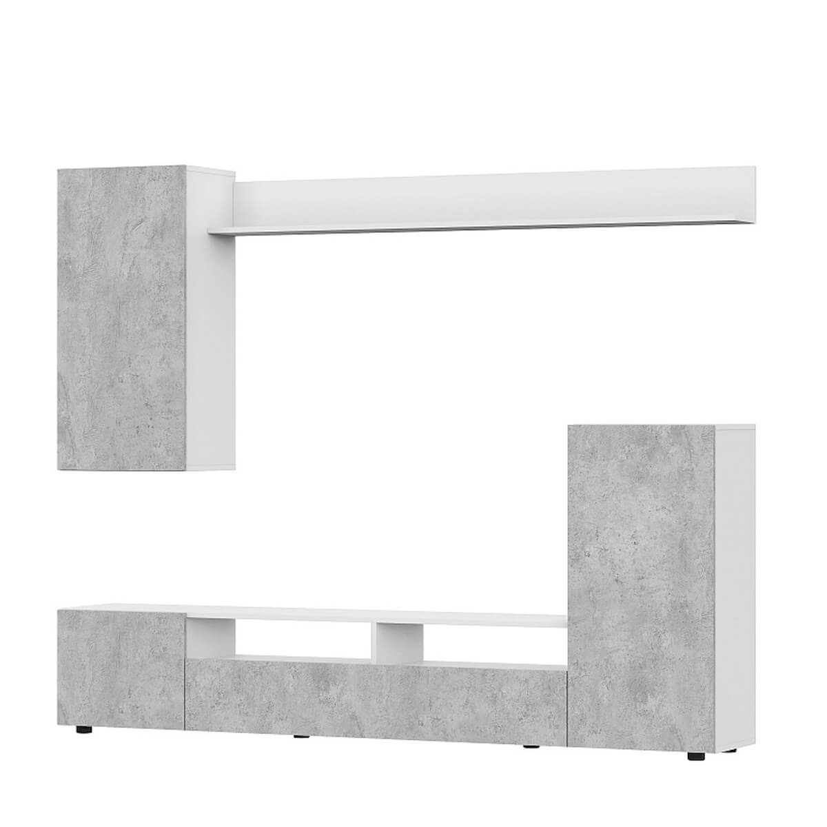 Мебель для гостиной "МГС 4" Белый / Цемент светлый