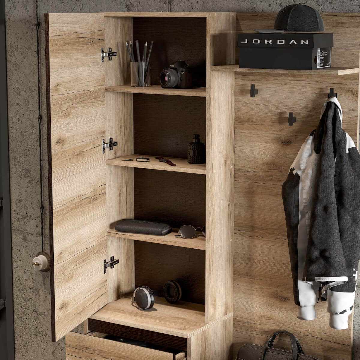 Модульная прихожая "Берген" СТМ открытая Модульная прихожая "Берген" СТМ открытая